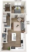 One bedroom floor plan